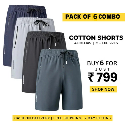 Stretchable Cotton Shorts for Summers 🌞👕