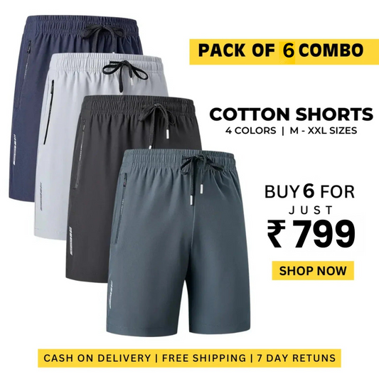 Stretchable Cotton Shorts for Summers 🌞👕